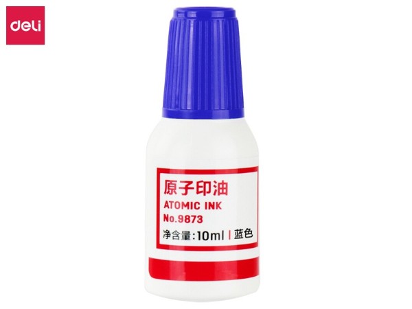 NO．9873得力原子印油 藍色